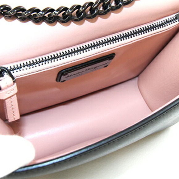 Salvatore Ferragamo Vara 21 Shoulder Bag G877 Black Leather Chain Ribbon Cros... - Picture 3 of 10